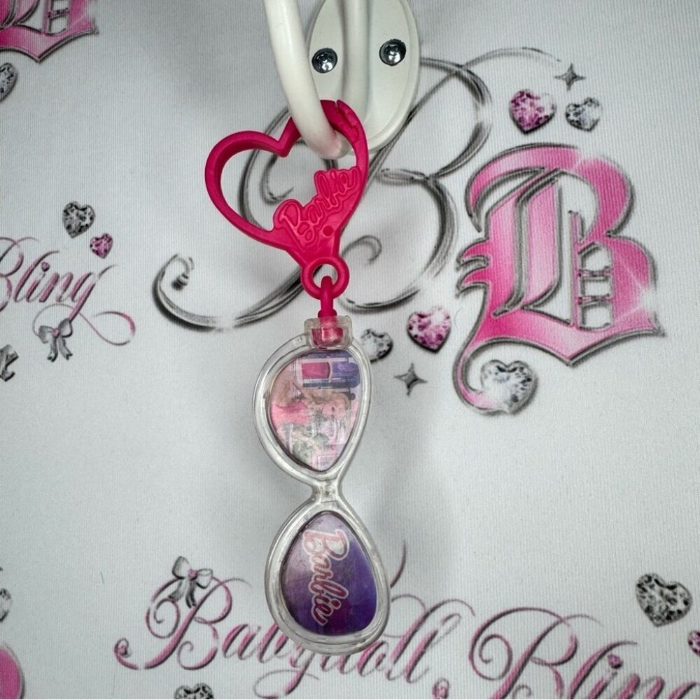 Barbie keychain sunglasses 3d effect moving Pink Heart Keychain 2014 McDonald’s